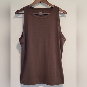 Time and Tru High Neck Ribbed Tank Top XXXL(22). Chocolate Brown